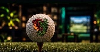 Sinners Corner golf ball on tee